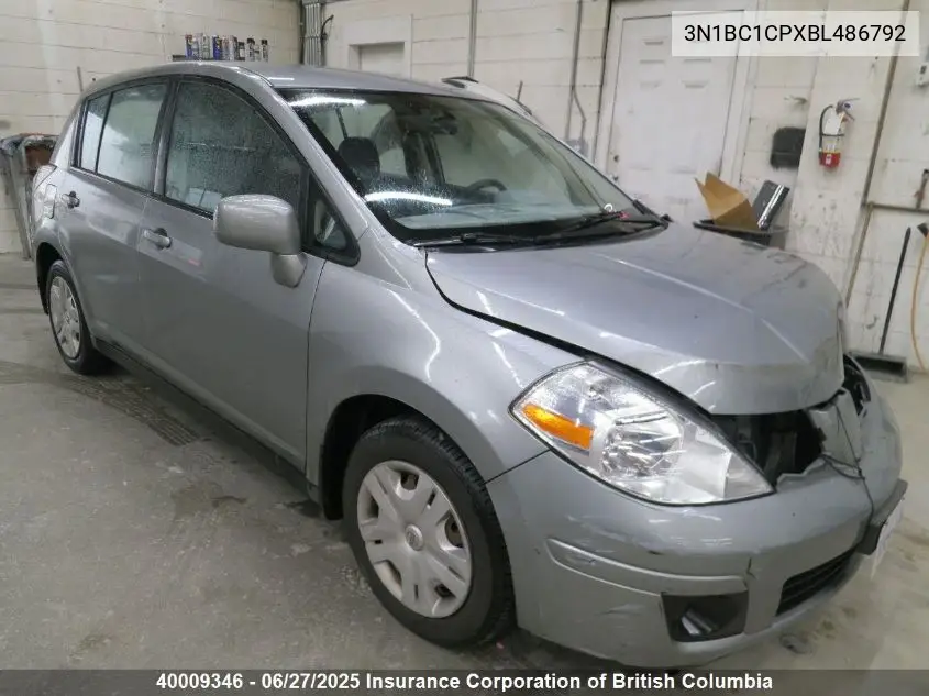 2011 Nissan Versa VIN: 3N1BC1CPXBL486792 Lot: 40009346