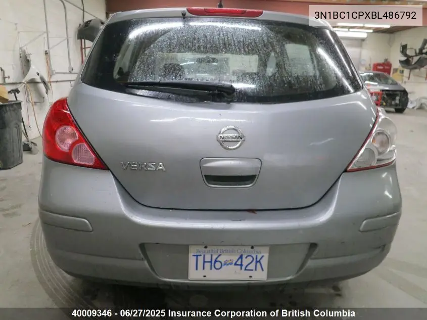 2011 Nissan Versa VIN: 3N1BC1CPXBL486792 Lot: 40009346