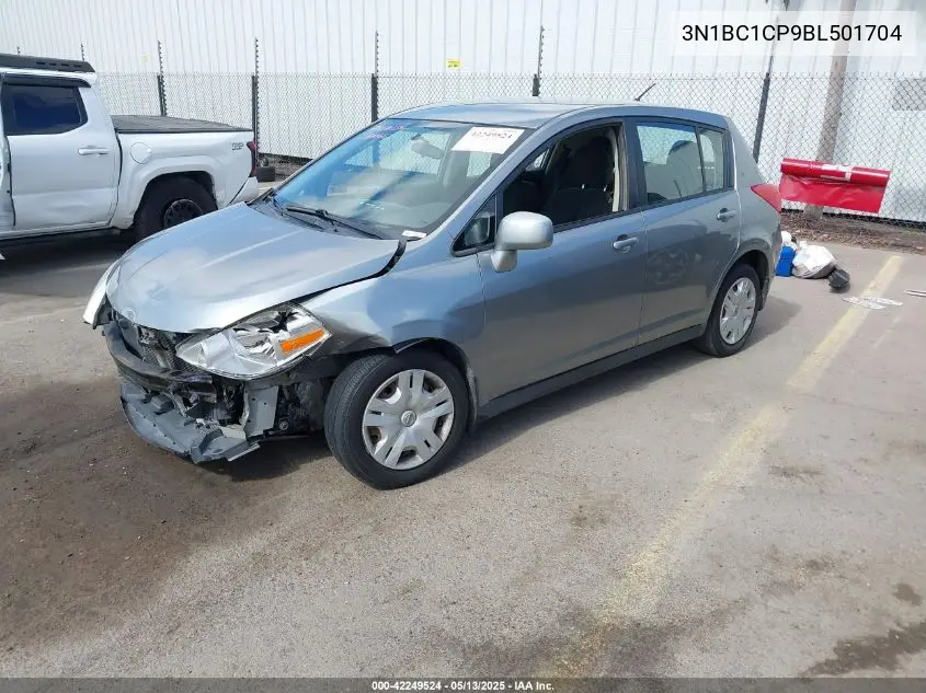 2011 Nissan Versa 1.8S VIN: 3N1BC1CP9BL501704 Lot: 42249524