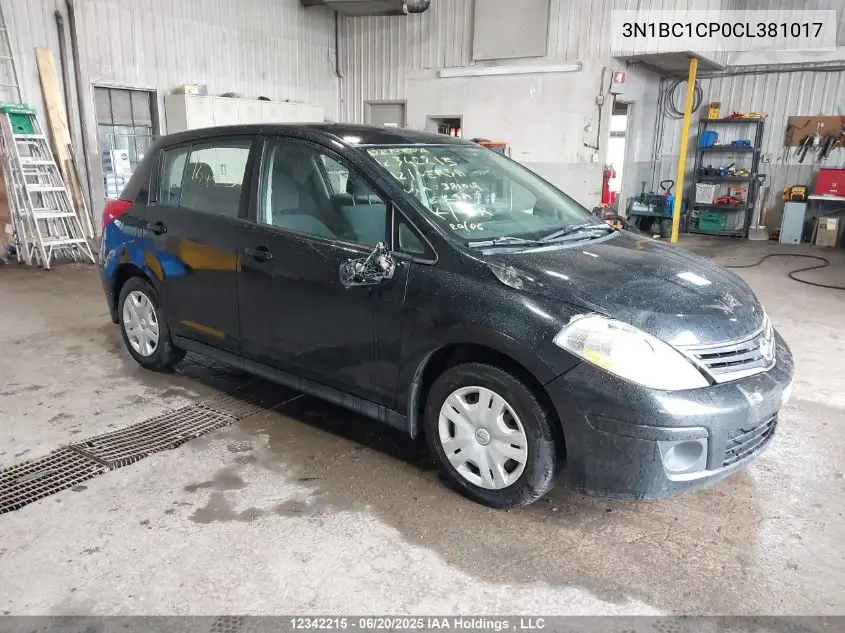 2012 Nissan Versa 1.8 S VIN: 3N1BC1CP0CL381017 Lot: 12342215X