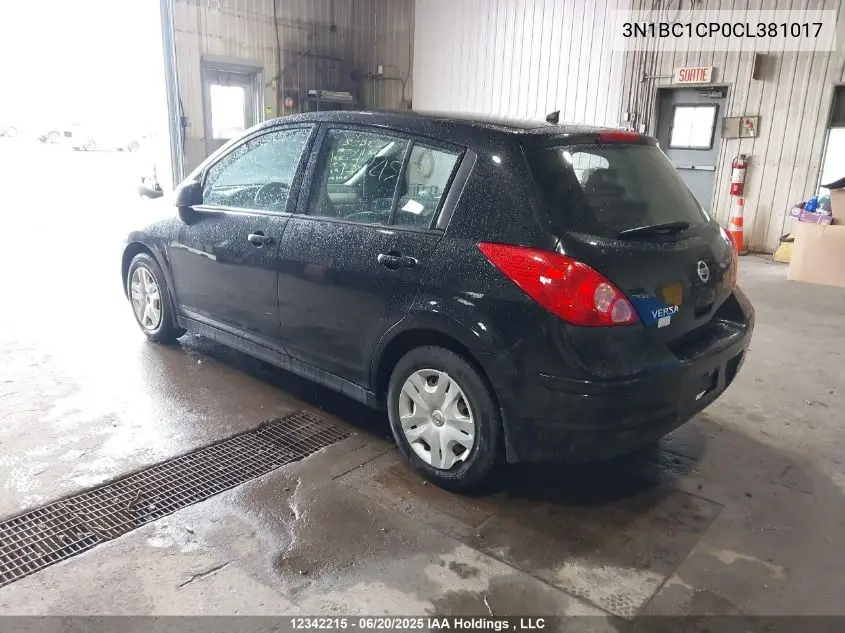 2012 Nissan Versa 1.8 S VIN: 3N1BC1CP0CL381017 Lot: 12342215X
