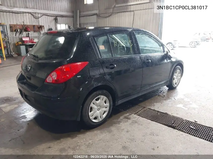 2012 Nissan Versa 1.8 S VIN: 3N1BC1CP0CL381017 Lot: 12342215X