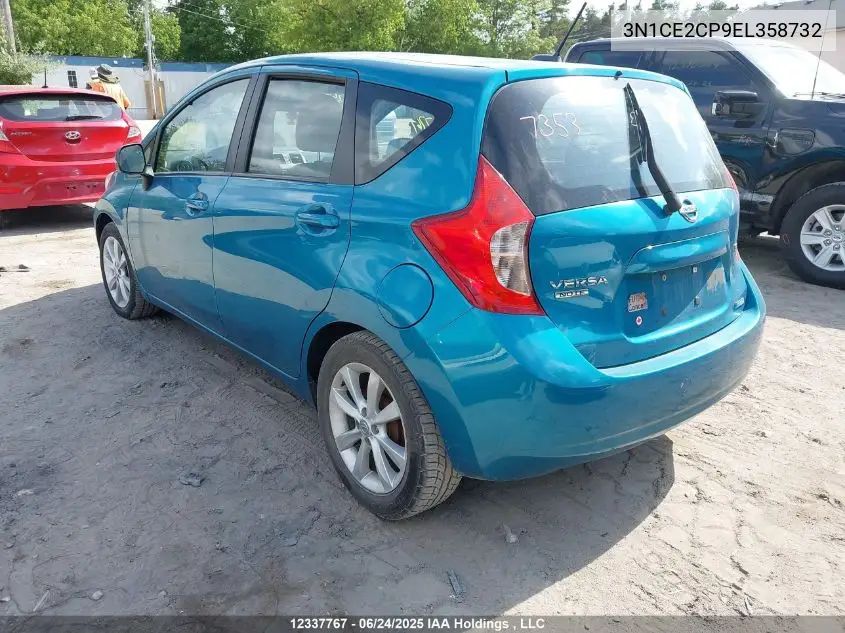 2014 Nissan Versa Note 1.6 S/1.6 Sl/1.6 Sv VIN: 3N1CE2CP9EL358732 Lot: 12337767
