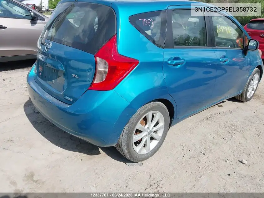 2014 Nissan Versa Note 1.6 S/1.6 Sl/1.6 Sv VIN: 3N1CE2CP9EL358732 Lot: 12337767