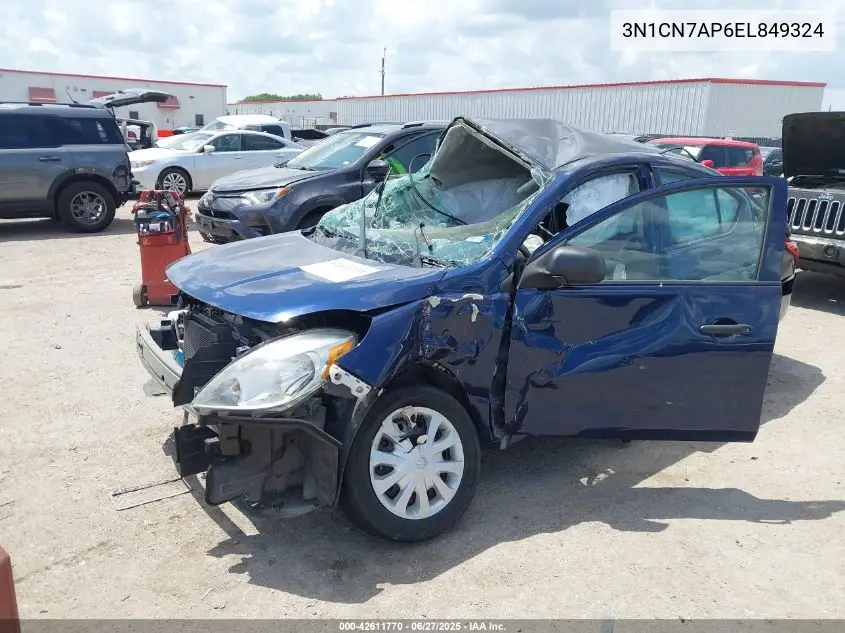 2014 Nissan Versa 1.6 S+ VIN: 3N1CN7AP6EL849324 Lot: 42611770