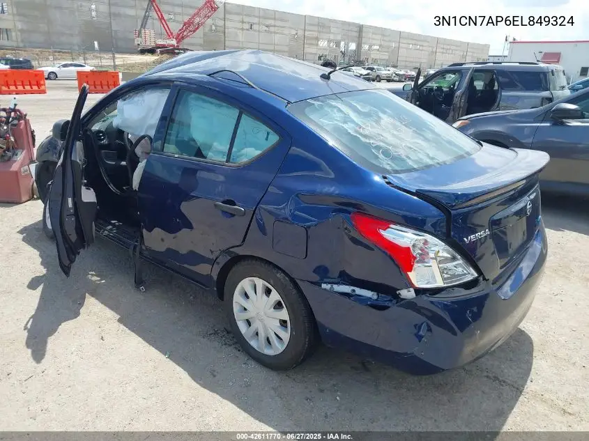 2014 Nissan Versa 1.6 S+ VIN: 3N1CN7AP6EL849324 Lot: 42611770