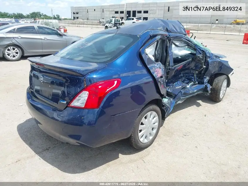 2014 Nissan Versa 1.6 S+ VIN: 3N1CN7AP6EL849324 Lot: 42611770