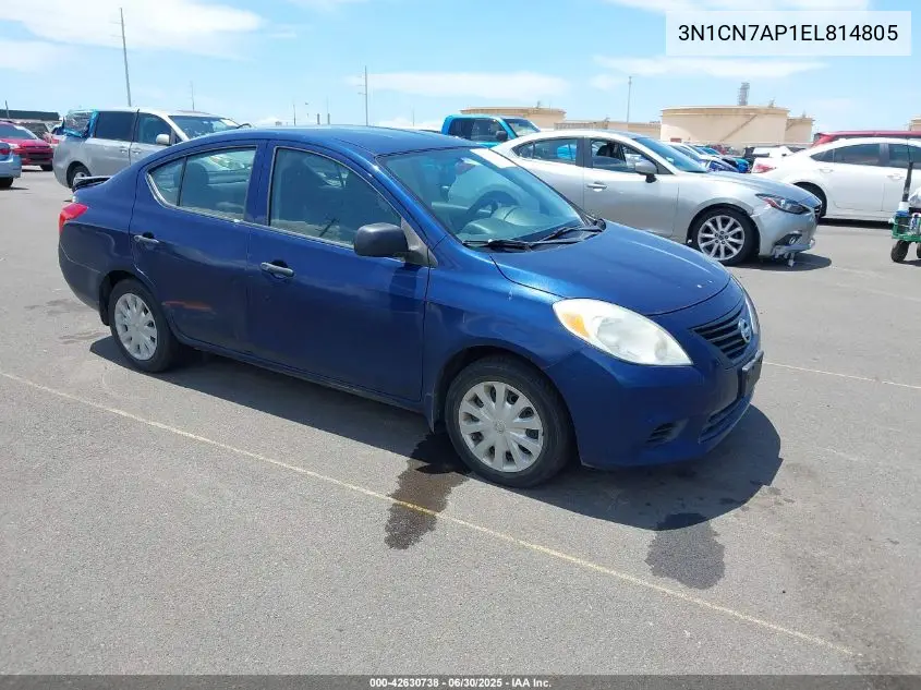 3n1cn7ap1el814805 3N1CN7AP1EL814805 2014 Nissan Versa 1.6 S+