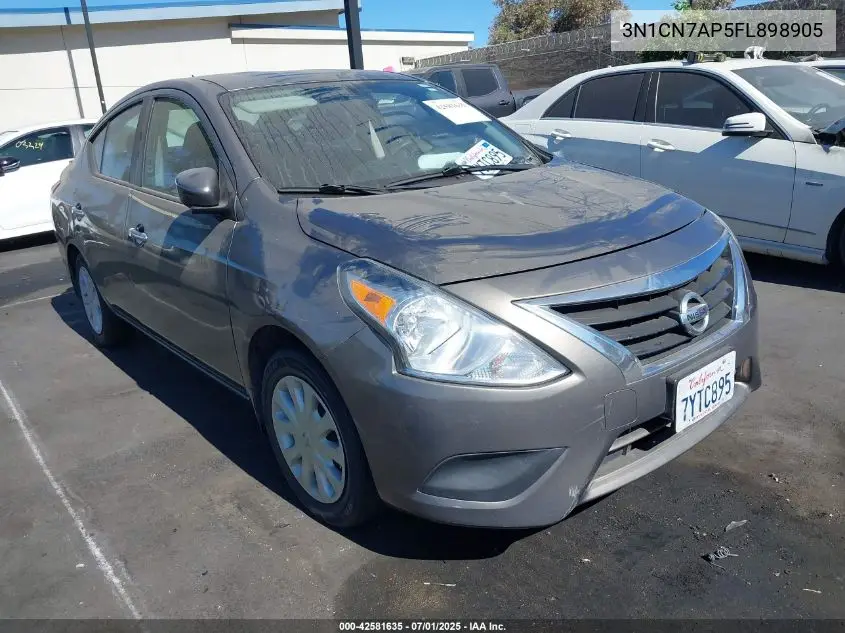2015 Nissan Versa 1.6 S/1.6 S+/1.6 Sl/1.6 Sv VIN: 3N1CN7AP5FL898905 Lot: 42581635