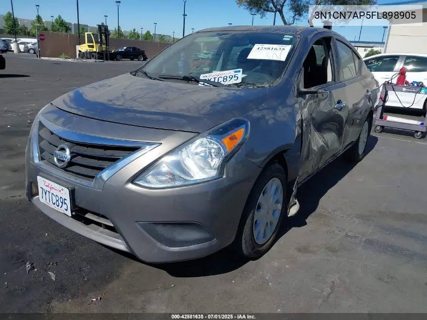 2015 Nissan Versa 1.6 S/1.6 S+/1.6 Sl/1.6 Sv VIN: 3N1CN7AP5FL898905 Lot: 42581635