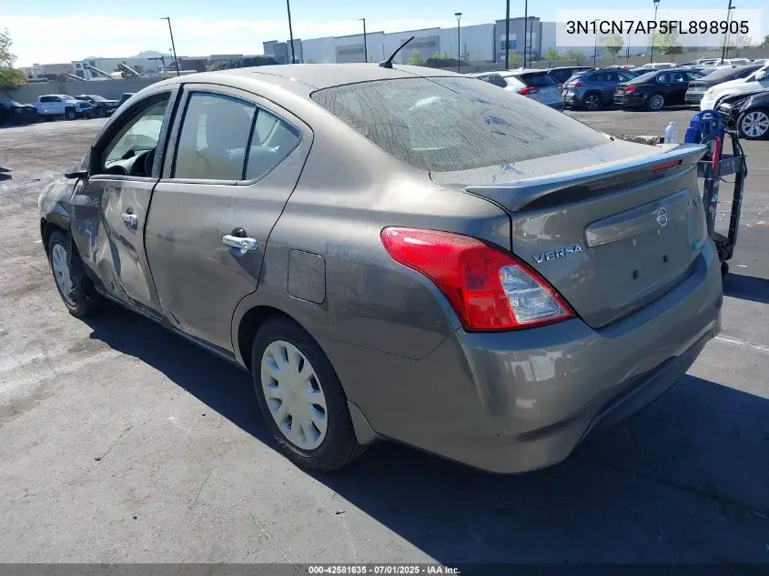 2015 Nissan Versa 1.6 S/1.6 S+/1.6 Sl/1.6 Sv VIN: 3N1CN7AP5FL898905 Lot: 42581635