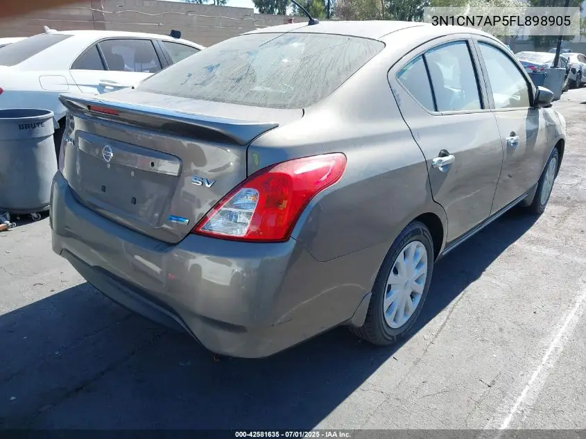 2015 Nissan Versa 1.6 S/1.6 S+/1.6 Sl/1.6 Sv VIN: 3N1CN7AP5FL898905 Lot: 42581635
