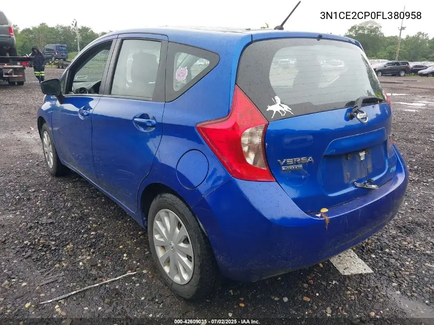 2015 Nissan Versa Note S (Sr)/S Plus/Sl/Sr/Sv VIN: 3N1CE2CP0FL380958 Lot: 42609035