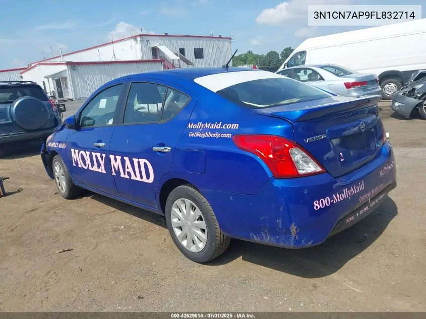 2015 Nissan Versa 1.6 S/1.6 S+/1.6 Sl/1.6 Sv VIN: 3N1CN7AP9FL832714 Lot: 42629014