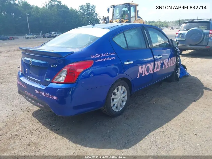 2015 Nissan Versa 1.6 S/1.6 S+/1.6 Sl/1.6 Sv VIN: 3N1CN7AP9FL832714 Lot: 42629014