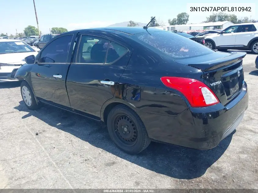 2015 Nissan Versa 1.6 Sv VIN: 3N1CN7AP0FL810942 Lot: 42643854