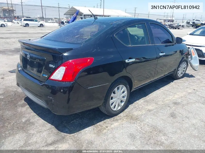 2015 Nissan Versa 1.6 Sv VIN: 3N1CN7AP0FL810942 Lot: 42643854