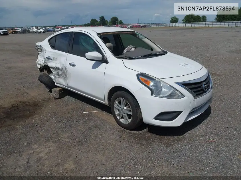 2015 Nissan Versa 1.6 S/1.6 S+/1.6 Sl/1.6 Sv VIN: 3N1CN7AP2FL878594 Lot: 42644863