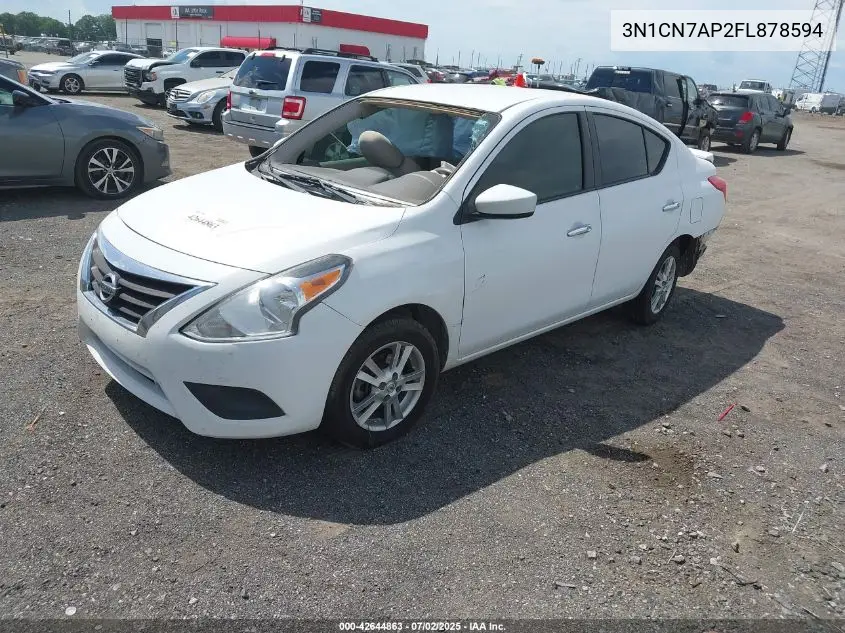 2015 Nissan Versa 1.6 S/1.6 S+/1.6 Sl/1.6 Sv VIN: 3N1CN7AP2FL878594 Lot: 42644863