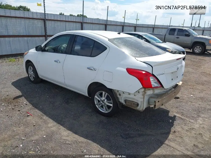 2015 Nissan Versa 1.6 S/1.6 S+/1.6 Sl/1.6 Sv VIN: 3N1CN7AP2FL878594 Lot: 42644863