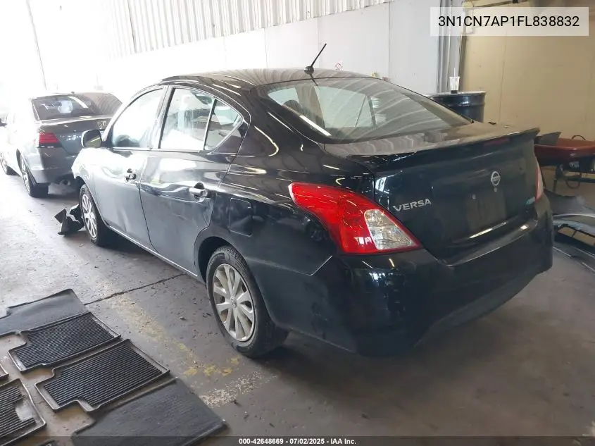 2015 Nissan Versa 1.6 S+ VIN: 3N1CN7AP1FL838832 Lot: 42648669