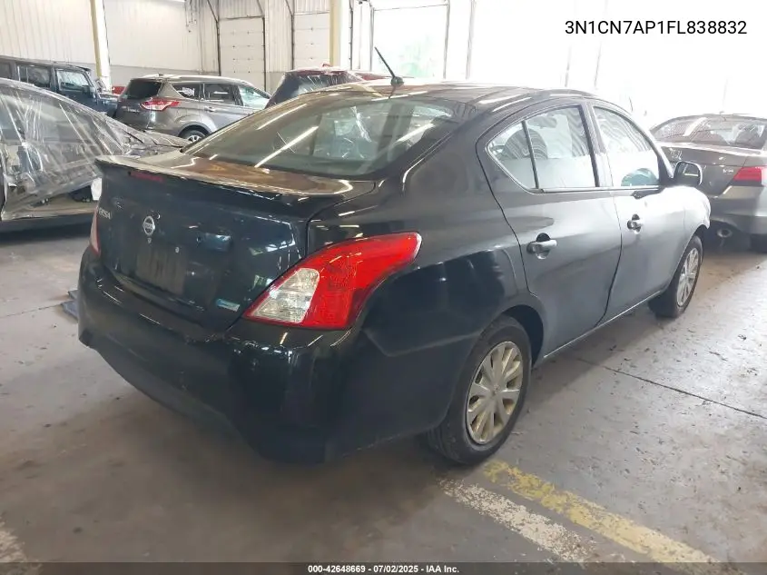 2015 Nissan Versa 1.6 S+ VIN: 3N1CN7AP1FL838832 Lot: 42648669