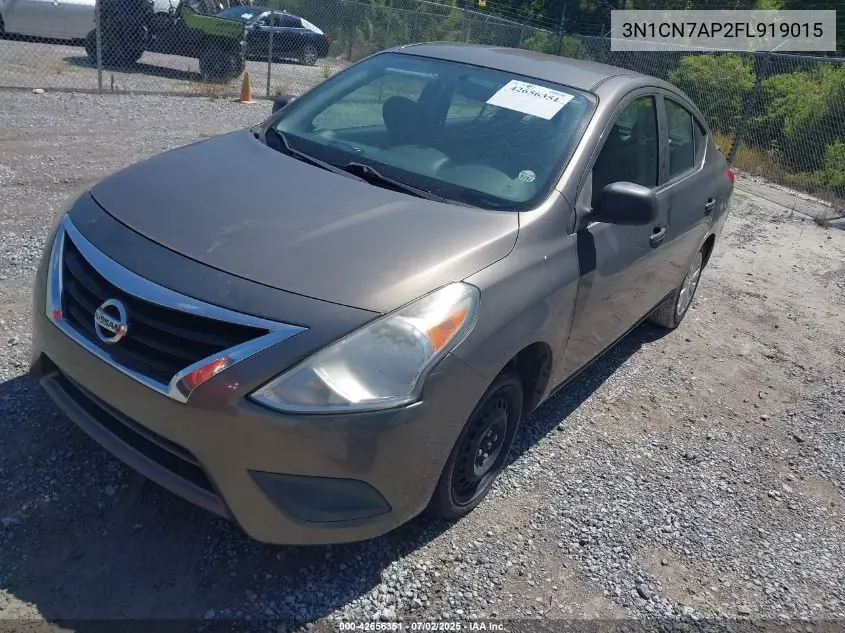 2015 Nissan Versa 1.6 S+ VIN: 3N1CN7AP2FL919015 Lot: 42656351