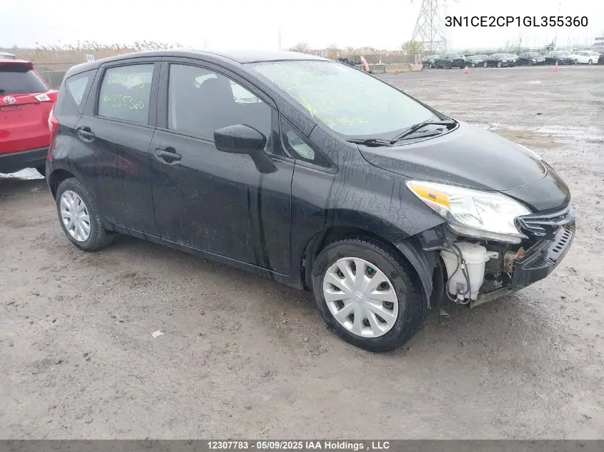 2016 Nissan Versa VIN: 3N1CE2CP1GL355360 Lot: 12307783