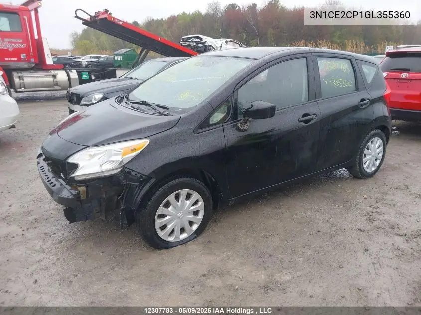2016 Nissan Versa VIN: 3N1CE2CP1GL355360 Lot: 12307783