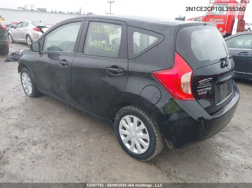 2016 Nissan Versa VIN: 3N1CE2CP1GL355360 Lot: 12307783