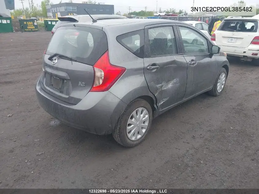 2016 Nissan Versa Note S/S Plus/Sv/Sl/Sr VIN: 3N1CE2CP0GL385482 Lot: 12322698