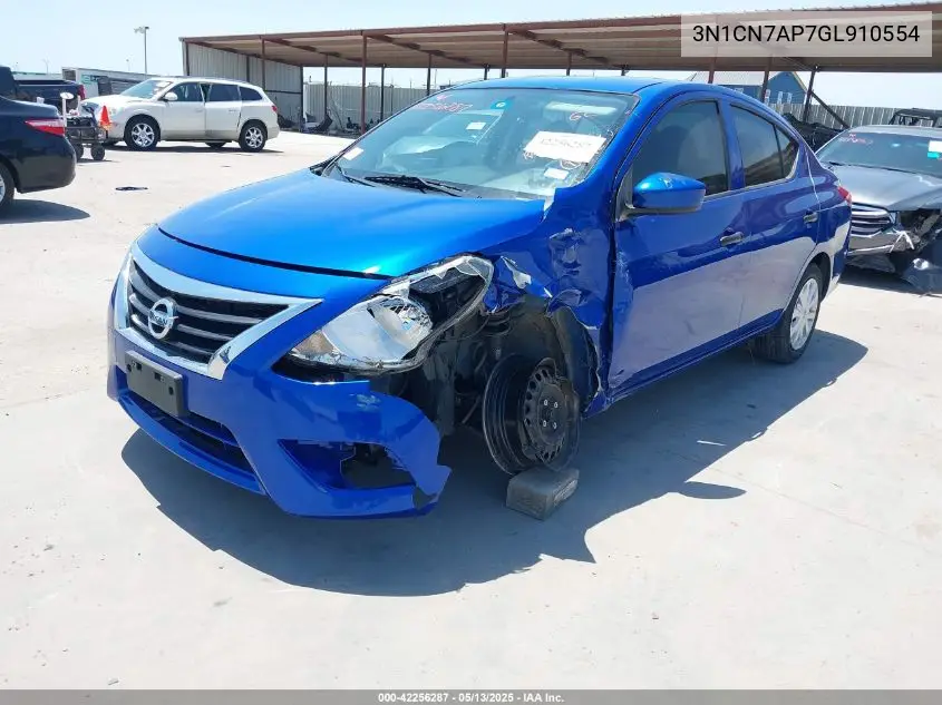 2016 Nissan Versa 1.6 S+ VIN: 3N1CN7AP7GL910554 Lot: 42256287