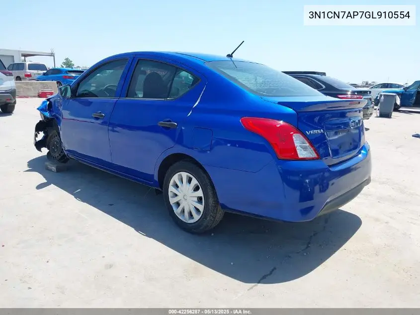 2016 Nissan Versa 1.6 S+ VIN: 3N1CN7AP7GL910554 Lot: 42256287