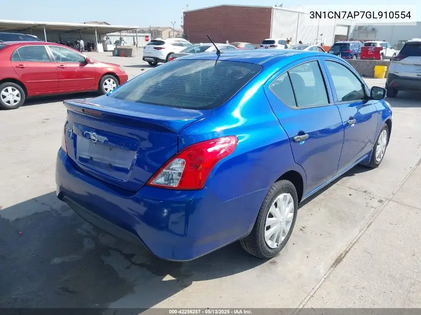 2016 Nissan Versa 1.6 S+ VIN: 3N1CN7AP7GL910554 Lot: 42256287