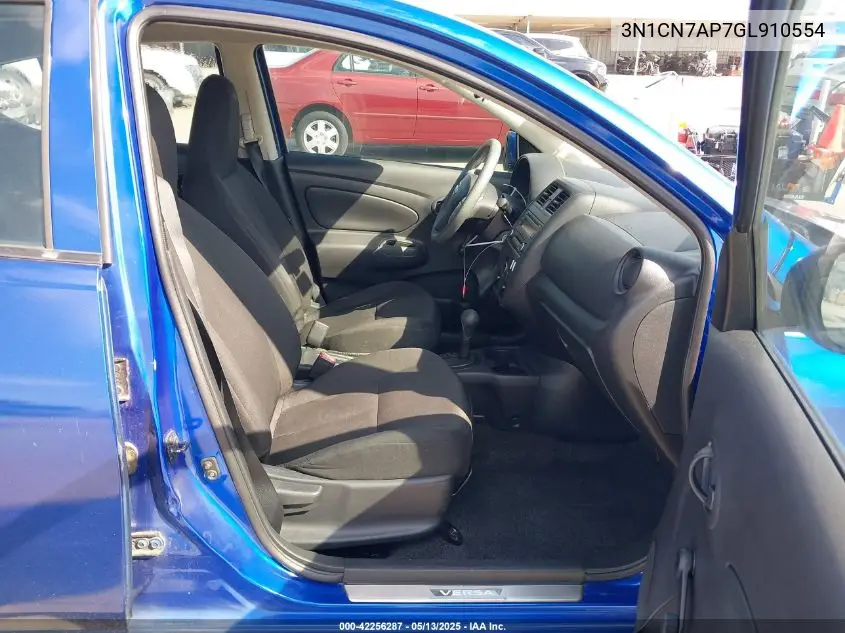 2016 Nissan Versa 1.6 S+ VIN: 3N1CN7AP7GL910554 Lot: 42256287