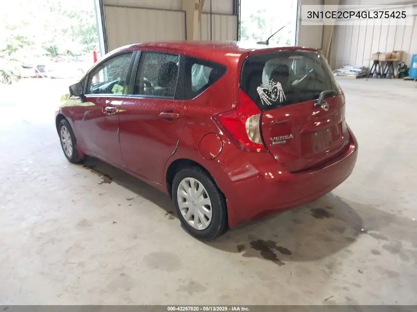 2016 Nissan Versa Note S (Sr)/S Plus/Sl/Sr/Sv VIN: 3N1CE2CP4GL375425 Lot: 42267820