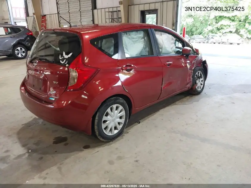 2016 Nissan Versa Note S (Sr)/S Plus/Sl/Sr/Sv VIN: 3N1CE2CP4GL375425 Lot: 42267820