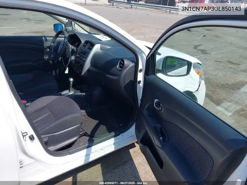 2016 Nissan Versa 1.6 S/1.6 S+/1.6 Sl/1.6 Sv VIN: 3N1CN7AP3GL850143 Lot: 42585371