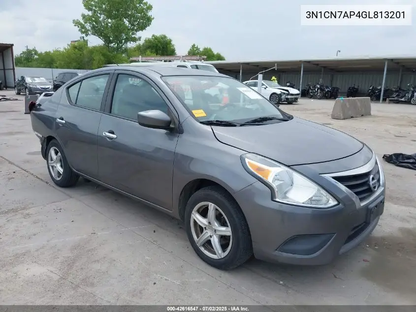 2016 Nissan Versa 1.6 S/1.6 S+/1.6 Sl/1.6 Sv VIN: 3N1CN7AP4GL813201 Lot: 42616547
