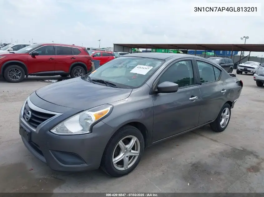 2016 Nissan Versa 1.6 S/1.6 S+/1.6 Sl/1.6 Sv VIN: 3N1CN7AP4GL813201 Lot: 42616547