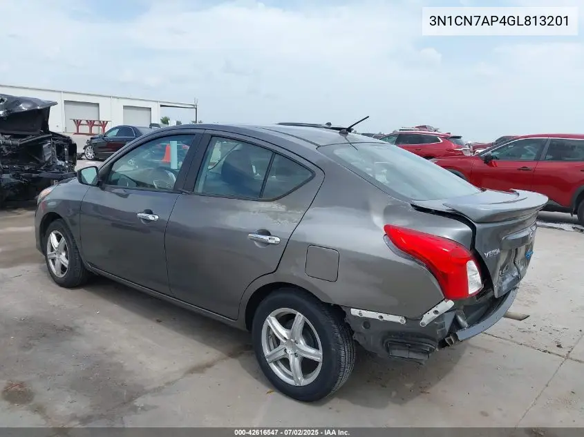 2016 Nissan Versa 1.6 S/1.6 S+/1.6 Sl/1.6 Sv VIN: 3N1CN7AP4GL813201 Lot: 42616547