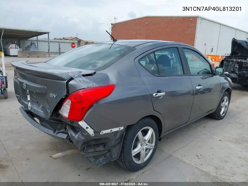 2016 Nissan Versa 1.6 S/1.6 S+/1.6 Sl/1.6 Sv VIN: 3N1CN7AP4GL813201 Lot: 42616547