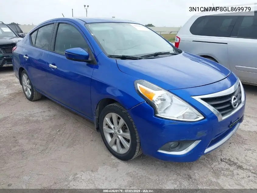 2016 Nissan Versa 1.6 Sl VIN: 3N1CN7AP8GL869979 Lot: 42620179