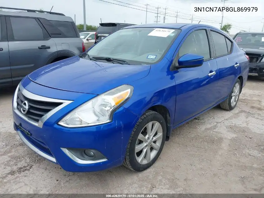 2016 Nissan Versa 1.6 Sl VIN: 3N1CN7AP8GL869979 Lot: 42620179