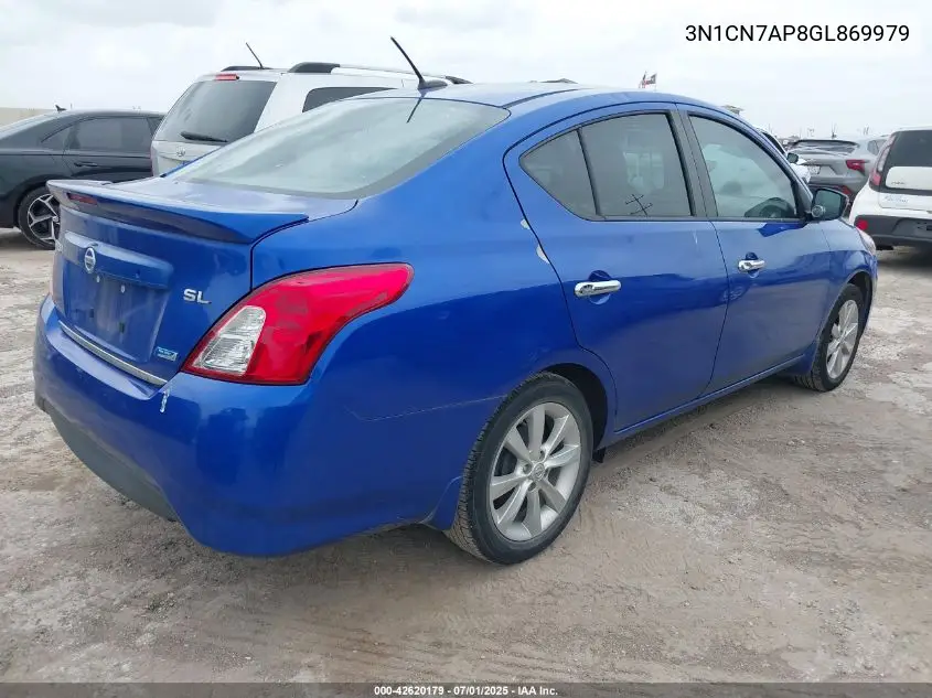 2016 Nissan Versa 1.6 Sl VIN: 3N1CN7AP8GL869979 Lot: 42620179