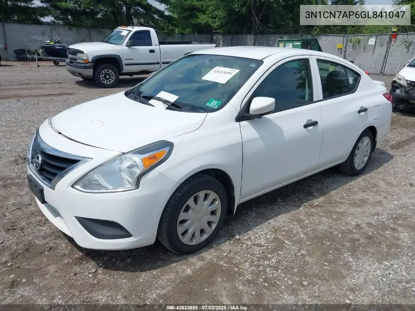 2016 Nissan Versa 1.6 S+ VIN: 3N1CN7AP6GL841047 Lot: 42623659