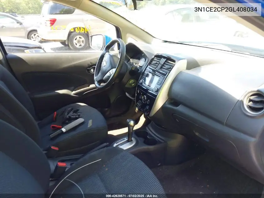 2016 Nissan Versa Note S (Sr)/S Plus/Sl/Sr/Sv VIN: 3N1CE2CP2GL408034 Lot: 42628571