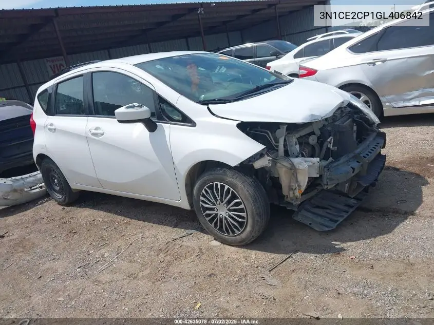 2016 Nissan Versa Note S (Sr)/S Plus/Sl/Sr/Sv VIN: 3N1CE2CP1GL406842 Lot: 42635078