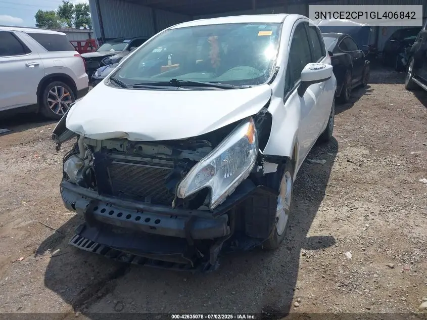 2016 Nissan Versa Note S (Sr)/S Plus/Sl/Sr/Sv VIN: 3N1CE2CP1GL406842 Lot: 42635078