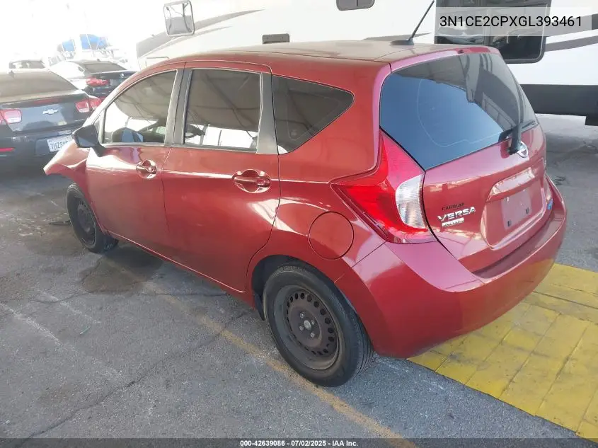2016 Nissan Versa Note S (Sr)/S Plus/Sl/Sr/Sv VIN: 3N1CE2CPXGL393461 Lot: 42639086